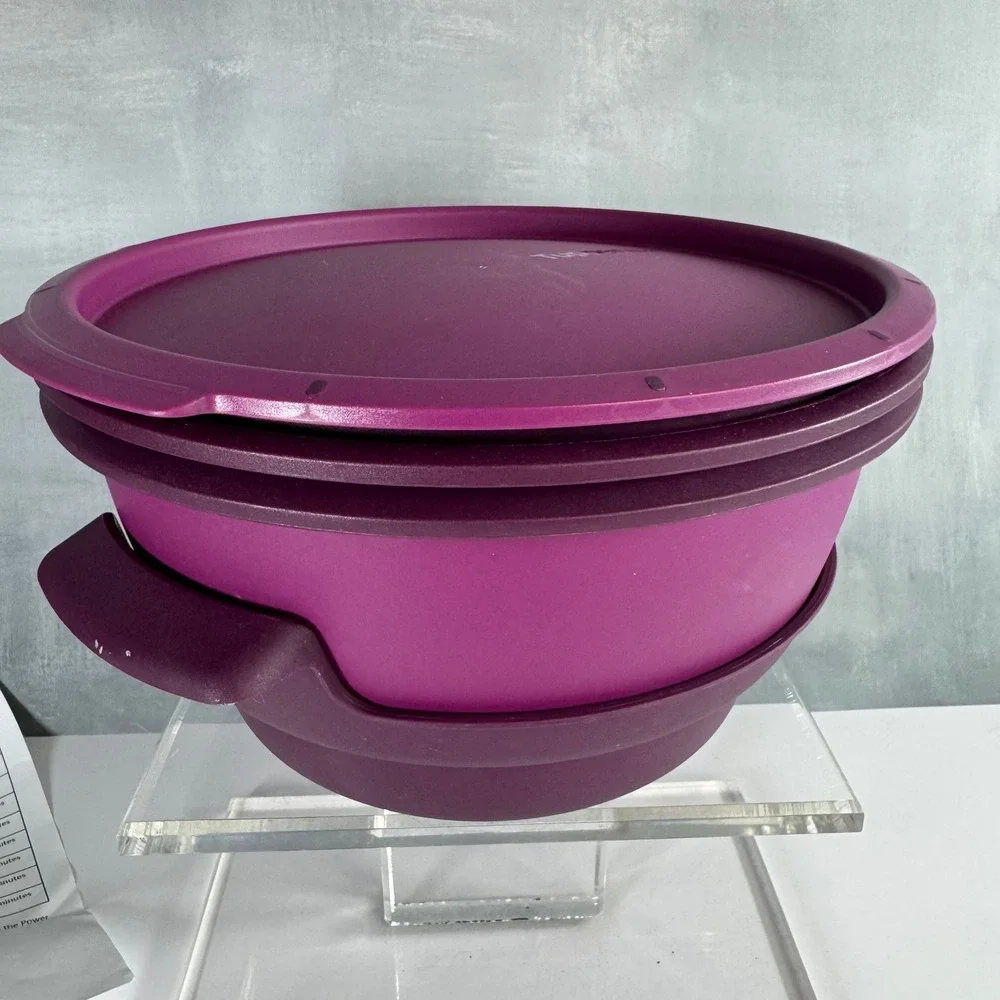 Tupperware Purple SMART STEAMER 4 Pc. Microwave Cooker Set